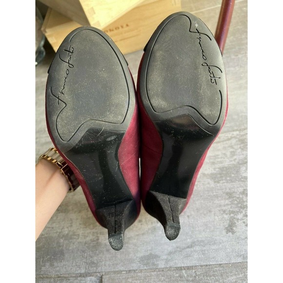 FRANCO SARTO Willa Burgundy Red Suede Leather Pumps High Heel Designer 8.5 - Picture 7 of 9